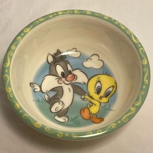 90s vintage Warner Bros Zak Looney Tunes Tweety Sylvester Melamine kids bowl